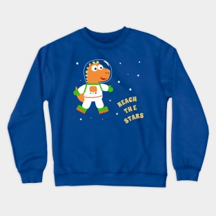 Cute dinosaur astronaut. Crewneck Sweatshirt